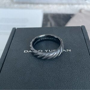 David Yurman Men’s 6MM Modern Cable Band Ring, Black Titanium, Size 10, New